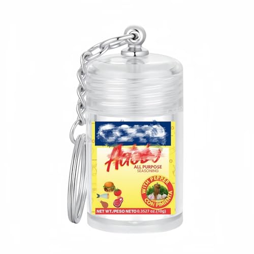 Mini Adobo Seasoning Keychain Bottle – 1.8in Empty Spice Jar with Shaker Cap – Travel Refillable Container for Camping, Lunchboxes & Gifts – AS Plastic – 1-Pack