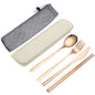 uxcell Travel Utensils with Case, Stainless Steel Portable Silverware, Rose Gold - color: Rose Gold