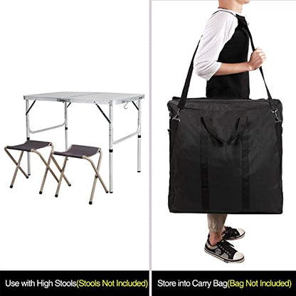 REDCAMP Aluminum Camping Table 3 Foot, Portable Folding Table Adjustable Height Lightweight for Picnic Beach Outdoor Indoor, White 36 x 24 inch - size: 3-Feet (2 heights 15"/28")