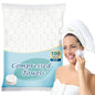 AIDEA Compressed Towels, Mini Portable Face Towels Disposable, 100pcs Disposable Washcloths for Travel, Facial Cleansing, Home and Outdoor Activities