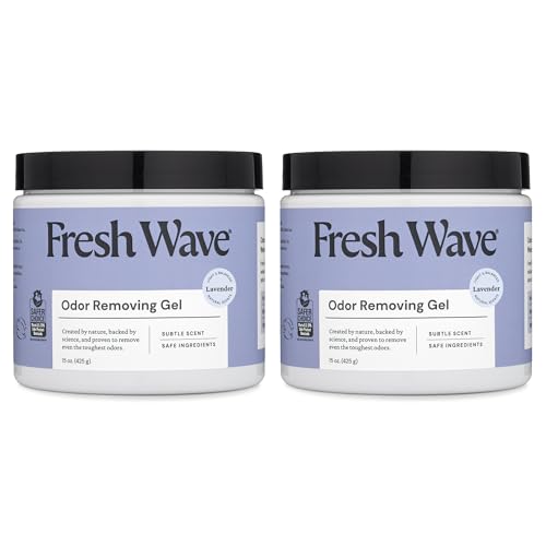 Fresh Wave Lavender Odor Removing Gel, 15 oz., Pack of 2 - Safer Odor Absorbers for Home, Natural Plant-Based Odor Eliminator, Every 15 oz. lasts 30-60 Days, For Cooking, Trash & Pets - size: 15 fl oz (Pack of 2)