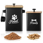 Dog Treat Container Set of 2, Dog Food Storage Containers with Airtight Lids, Metal dog treat jars for Kitchen Countertop, Pet Cookie Canister to Keep Treats Fresh, 9.4''×7.1''×9.6", Black - size: 9.4*9.6&5.9*7.1