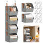 Hanging Closet Organizer with Detachable Mesh Bins - 4 Tier Fabric Storage Shelves for Closet Organization, Small Closet, Wardrobe, Bedroom, Dorm & RV, Collapsible Hanging Storage System