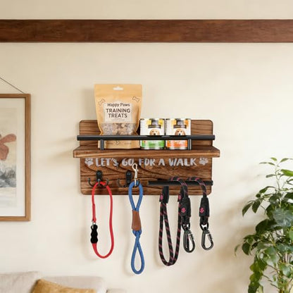 Dog Leash Holder for Wall,Key Holder Wall Mount,Home Keys Organizer Rack Decorative Pared Hook Holders Llaves Hooks for La Decor Small Hanger Mounted Colgar Keyholder Black Metal Pet Hanging