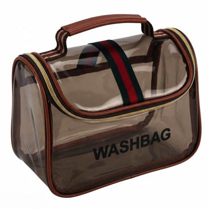 Retro Clear Makeup Bag Waterproof Large Capacity Zipper Travel Toiletry Organizer for Women - size: M3