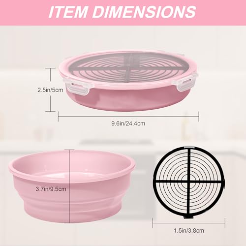 FJNATINH Collapsible Batter Bowl - Mess Free Better Breader Shaker Bowl with Lid Breading Shaker Container - Great for Fried Fish, Fried Chicken, Onion Rings, Wings & More,No Leak,Easy to Store,Pink - color: Pink