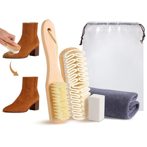 5Pcs Suede Eraser for Shoes, Suede Eraser and Brush, Suede Cleaning Kit, Suede Kit, Suede Brush Stain Removal for Suede Jackets, Purse, Couches & Bags
