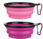 Collapsible Pet Bowl Set, Portable Silicone Travel Food Water Bowls with Carabiner Clip, Multi-Color, Space-Saving Design for Dogs Cats (Purple & Pink) - color: Purple & Pink