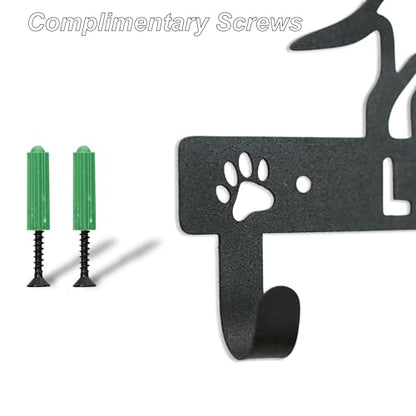 5 Hook Dog Leash Holder for Wall, for Entrances Key Holder Wall Mount&Dog Organization and Storage Gifts for Dog Lovers