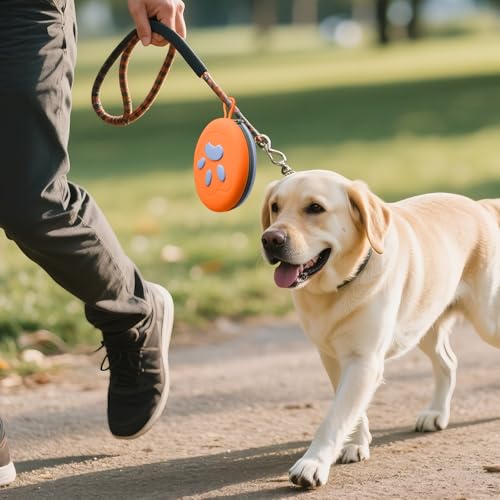 Collapsible Dog Bowls, 2-in-1 Travel Double Bowl Water Food Feeder Portable Pet Traveling Camping & Walking 25oz (Blue Orange) - color: Blue orange