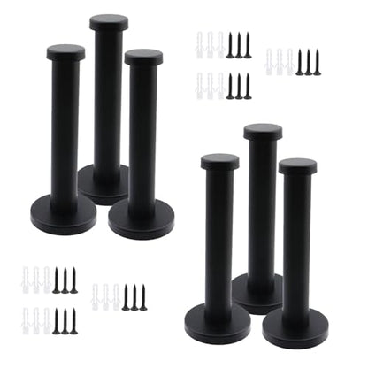 Wall Hooks Heavy Duty Coat Hooks Stainless Steel Clothes Hanger for Hanging Bathroom Towels Handbag Black 4-inch Length with 16mm Shank Dia - Pack of 6 - color: Black, size: 4" Length 16mm Shank