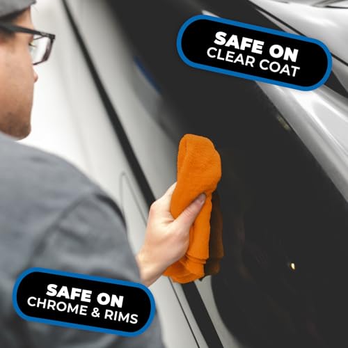 The Rag Company - Edgeless 365 Microfiber Towels (10-Pack) Premium 70/30 Blend, Professional Polishing, Wax Removal, Auto Detailing, 365gsm, 16in x 16in, Orange - color: Orange