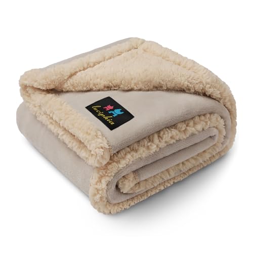 Waterproof Pet Blanket, Liquid Pee Proof Dog Blanket for Sofa Bed Couch, Reversible Sherpa Fleece Furniture Protector Cover for Small Medium Large Dogs Cats, Grey Beige Small（40" x 28"） - color: Grey Beige-thicken, size: S (40" x28")