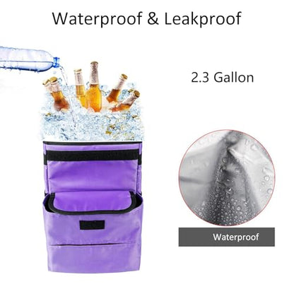Car Trash Can Foldable Garbage Bin Leakproof 2.3 Gallons Purple - color: Purple, size: Standard