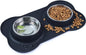 Dog Bowls Stainless Steel Bowls with No Spill Skid Resistant Silicone Mat, 24oz 48oz Dog Food and Water Bowl Set Feeder for Small Medium Large Size,Dogs,Cats Pets Puppy Dish - size: Small/12oz each