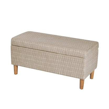 HomePop Malmo 36" Storage Bench - Tan Geometric Pattern - color: Tan Geometric Pattern