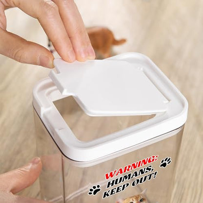 CALLIE Personalized Dog Food Storage Container, Airtight Cat Dog Treat Jar with Photo and Name, Pet Supplies Birthday Gift for Pet Owners Lovers, 6.3×4.13×3.35 Inch