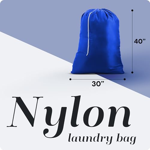 Handy Laundry Nylon XL - Large Capacity with Locking Drawstring, Machine Washable, Fits Laundry Baskets or Hampers, Holds 3 Loads of Clothes - Royal Blue (Pack of 2) - color: Royal Blue