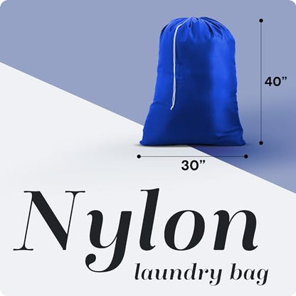Handy Laundry Nylon XL - Large Capacity with Locking Drawstring, Machine Washable, Fits Laundry Baskets or Hampers, Holds 3 Loads of Clothes - Royal Blue (Pack of 2) - color: Royal Blue