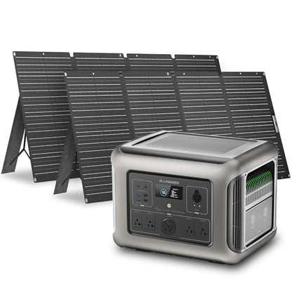 ALLPOWERS Solar Generator with Panels Included: R2500 Power Station + 2x200W Solar Panels, 1920Wh LiFePO4, 2500W AC Output, 2x100W USB-C PD Fast Charging, 80% Charge 1 Hour, for Home Backup Camping RV - color: R2500 V2+2X 200W SE200