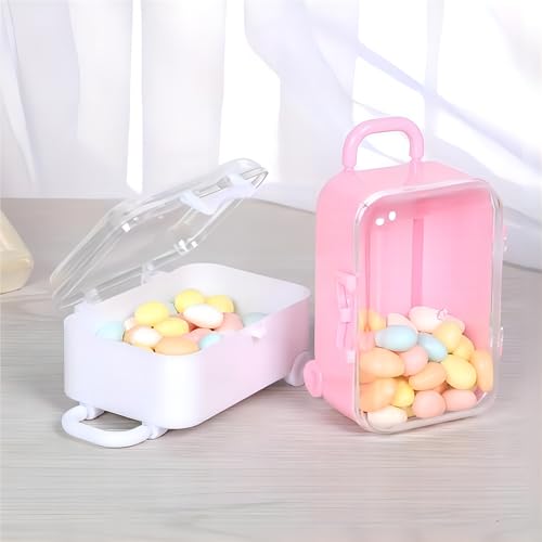 4PCS Mini Plastic Travel Suitcase Boxes Suit for Wedding Party Decoration, Handbag Luggage Storage Box, Mini Luggage,Suitcase Gift Box