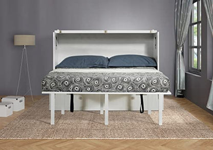 Mega Solutions Murphybedz Tuscany Murphy Cabinet Chest Bed with Charging Station 6 Inch (White, Queen) - color: White, size: Queen (U.S. Standard)