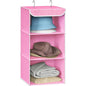 Simple Houseware 3-Shelf Hanging Closet Organizer, Fabric Storage Shelves with 57L Capacity, Pink - color: Pink