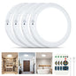 Rechargeable Ceiling Light 4 Pack, Magnetic Motion Sensor Ceiling Lights with Remote, Wireless Dimmable Closet Light Battery Operated, LED Ceiling Light for Bathroom Hallway Pantry Shed Porch Stairs - size: 4 PACK