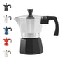 GROSCHE Milano Stovetop Espresso Maker Moka Pot Cuban Coffee Moka Italian Espresso Greca Brewer Percolator | 3 Espresso Cup, Tuxedo - color: Tuxedo, Black, size: 3 espresso cups