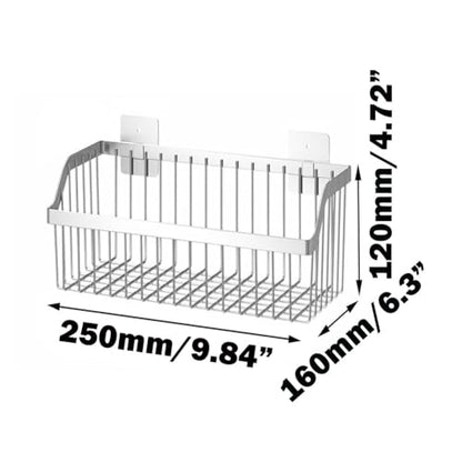 SUS304 Stainless Steel Hanging Storage Baskets Organizer Wall Mount, Metal Wire Storage Bin Rack for Kitchen Bathroom Shower Spice Shelf,L 9.84 Inch - size: 9.8Inch 1PCS