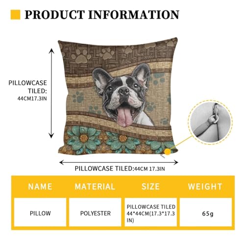 Boston Terrier Flower Print RV Dinette Cushion Covers Replacement Camper Cushion Slipcover Scratch-Resistant RV Couch Covers, 1 Backrest Cover 1 Bench Cover and 1 Pillowcase - color: Boston Terrier Flower