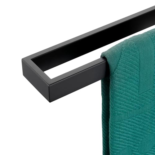 KOKOSIRI Towel Bar Matte Black Bath Towel Holder 20-Inch Kitchen Rack Stainless Steel for Bathroom Hardware Wall Mounted, 1 Pack B4008BK-L20 - color: Matte Black, size: 20-Inch