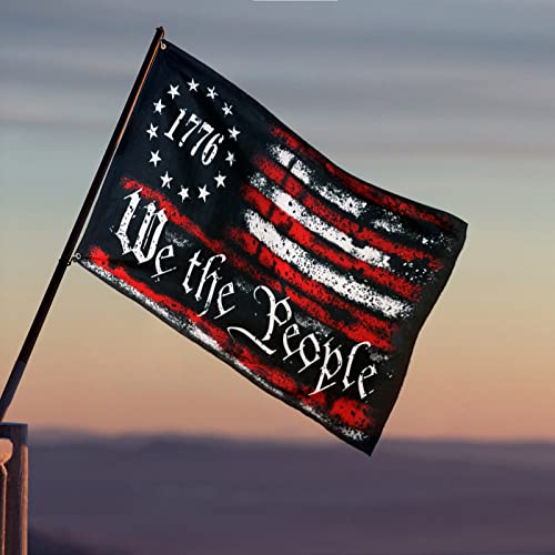 We The People 1776 Flag 3x5 Outdoor Betsy Ross 13 Star American Constitution Flags Indoor Garden Decoration with 2 Grommets