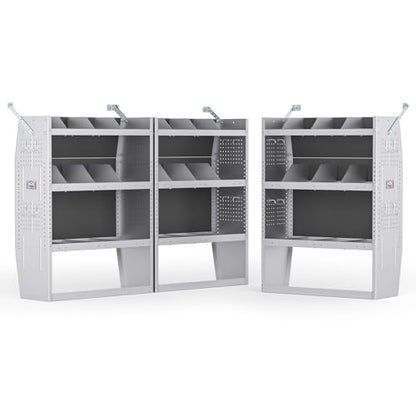 AA Products Inc. SH-4303(3) Steel Van Shelving Storage System Fits for NV200, Transit Connect 2014+ and Chevy City Express, Set of 3 Van Shelving Unit, 32" W x 43" H x 13" D