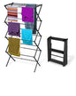 BLACK+DECKER 4-Tier Expandable Collapsible Clothes Drying Rack, Telescopic Height, Foldable Space-Saving Laundry Air Dryer for Towels, Shirts & Delicates – Durable Steel, No Tools Needed - color: Black/Black