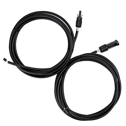Renogy 10Ft 10AWG Solar Adaptor Wire Extension Cables with Female and Male Connector, 1 Pair, Black - size: 10FT10AWG