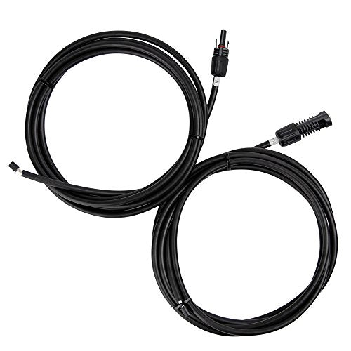 Renogy 10Ft 10AWG Solar Adaptor Wire Extension Cables with Female and Male Connector, 1 Pair, Black - size: 10FT10AWG