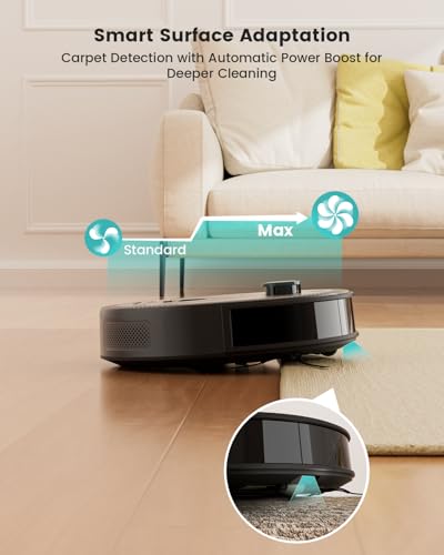 Lefant LiDAR Robot Vacuum and Mop, Smart Mapping and Obstacle Avoidance, Tangle-Free Pet Hair, 2.4G/5G WiFi App Control, Slim Design for Wider Coverage, Carpet Detection, M330 Pro - color: Black