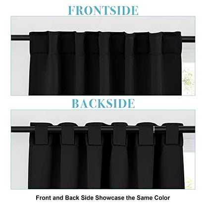 RYB HOME RV Camper Curtains 24 inches Length - Blackout Insualting Privacy Curtains for Basement Cafe Cabinet Tiers Drapes, 34 Width x 24 Length, 2 Panels, Black - color: Black, size: 34"W x 24"L (Pack of 2)