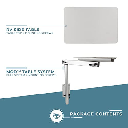 Manufacturers' Select ITC RV Side Table with MOD Table Leg System (Light Grey Table Top w/Silver Table Leg) - color: Light Grey Table Top W/ Silver Table Leg