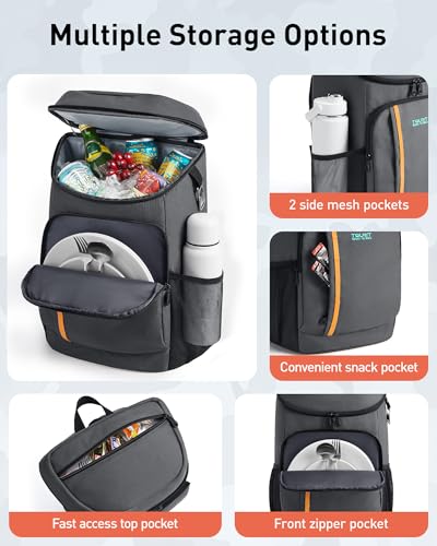 TOURIT Backpack Cooler Insulated 30 Cans, Lightweight Leak Proof Travel Cooler Bag, Soft Waterproof Cooler Backpack for Men Women, Camping Hiking Beach Travel Picnic - color: 01-Blue