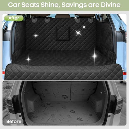 SUV Cargo Liner for Dogs, Waterproof Pet Cargo Cover with Bumper Flap Protector, Scrachproof Non-Slip 600D Oxford Fabric, Machine Washable - size: Cargo Liner
