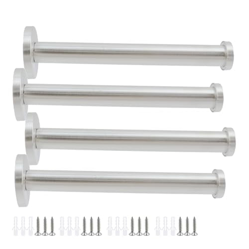 Wall Hooks Heavy Duty Coat Hooks Stainless Steel Clothes Hanger for Hanging Bathroom Towels Handbag Silver 6-inch Length with 16mm Shank Dia - Pack of 4 - color: Silver, size: 6" Length 16mm Shank