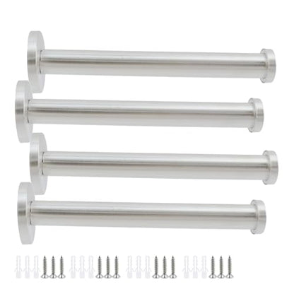 Wall Hooks Heavy Duty Coat Hooks Stainless Steel Clothes Hanger for Hanging Bathroom Towels Handbag Silver 6-inch Length with 16mm Shank Dia - Pack of 4 - color: Silver, size: 6" Length 16mm Shank