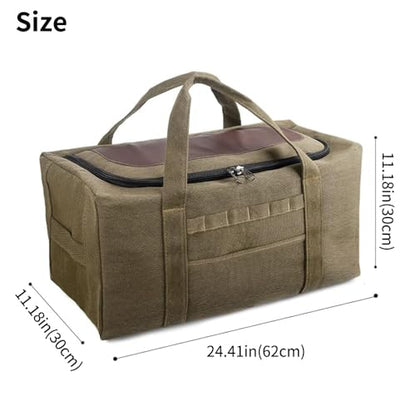 Large Military Duffle Bag Tactical Camping Storage Utility Tote Bag Camping Kitchen Organizer with Deployment Cargo Bag Travel Sports Equipment(Khaki,Medium 24.41"x11.81"x11.81") - size: Medium 24.41"x11.81"x11.81"