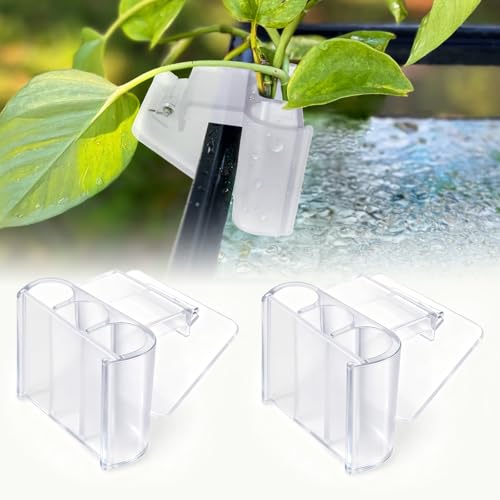 2 Pack Aquarium Plant Holder – 3 Holes Aquatic Plant Cups, Fish Tank Holder for Aquatic Plants, Ideal for Aquarium Tank Decoration(Transparent) - color: Transparent,2 Pcs