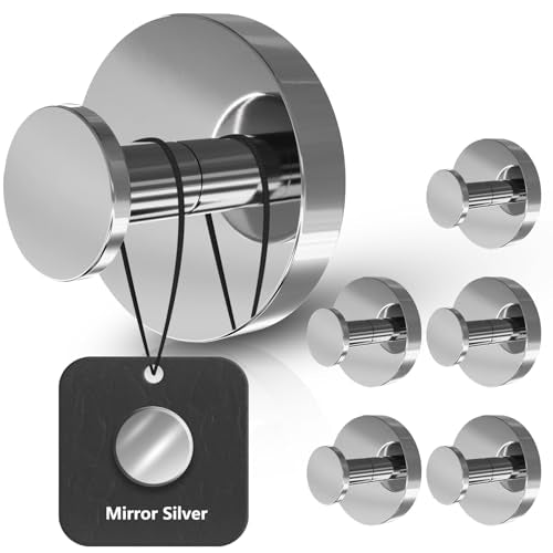 Shower Hooks for Inside Shower,Suction Cup Hooks for Glass Window,Removable Towel Hooks for Bathrooms,6 Packs(Mirror) - color: Mirror, size: 6 Pack