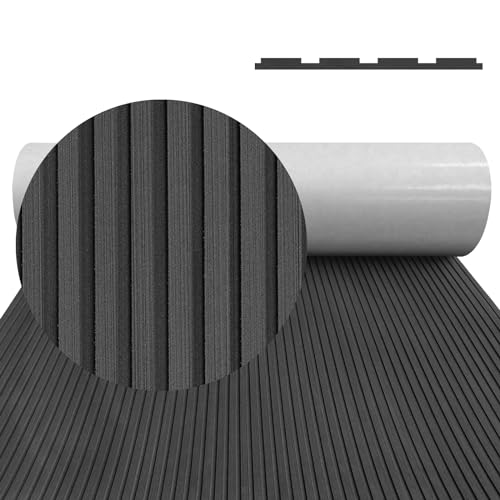 Boat Flooring EVA Foam Boat Decking Camo 94"x45"/35"/23" Non-Slip Boat Mat Self-Adhesive Foam Boat Deck Flooring Carpet Mat Rolls for Kayak Deck Boat Yacht Flooring Motorboat - color: D-Black, size: 47.3x16.2"-5.4sqft