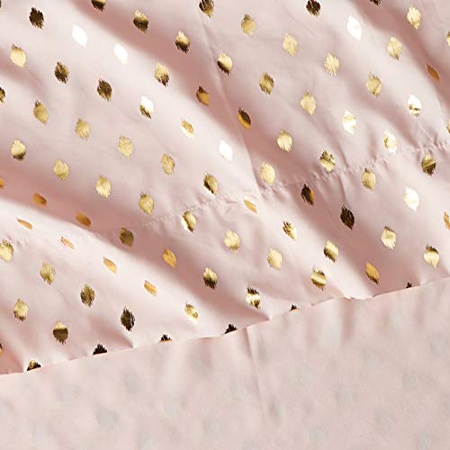 Intelligent Design Microfiber Cozy Bed Sheet Set, Modern All Season Bedding & Pillowcases, Premium 14" Elastic Pocket Fits up to 16" Mattress, Twin XL Blush/Gold Metallic Dot 3 Piece - color: Blush/Gold Metallic Dot, size: Twin XL