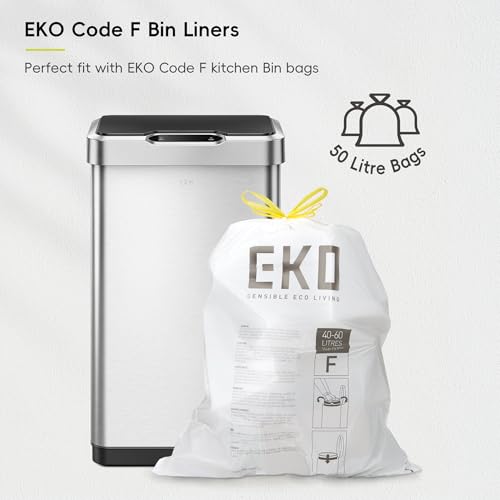 EKO Mirage-T 50 Liter / 13.2 Gallon Touchless Rectangular Motion Sensor Trash Can, Brushed Stainless Steel Finish - size: Mirage 50L - Stainless Steel